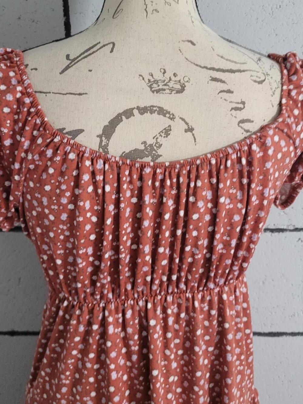 BUNDLE SALE! Hollister Blush Red Floral Baby Doll Dress Sz S - Picture 5 of 6